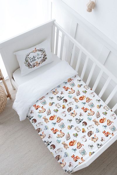 Tuğba Kuğu Iconic Forest Animals Series Baby Duvet Cover Set - 100X150