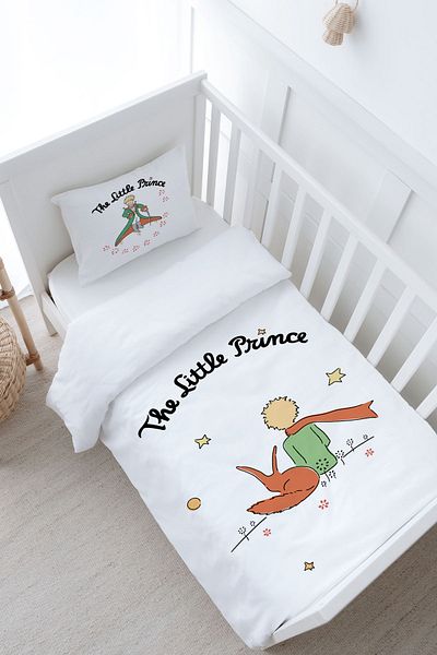 Tuğba Kuğu Baby Size Duvet Cover Set (100X150) - Pure Baby Series - Fox and Little Prince