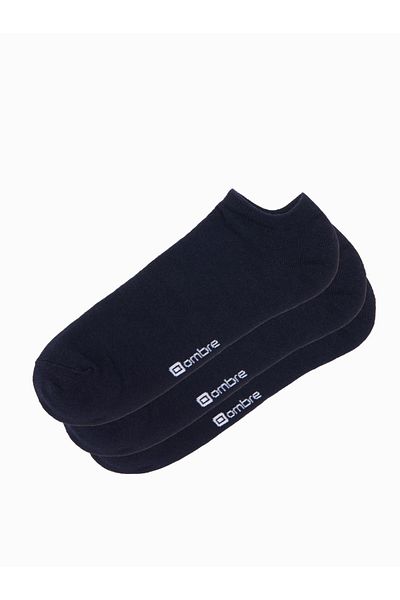 OMBRE Ανδρικές κάλτσες ποδιών 3-pack - navy blue V1 OM-SOSS-0102 one size