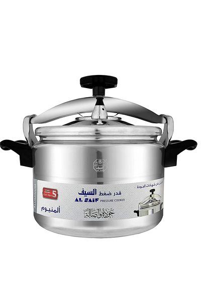 ALSAIF Aluminum Pressure Cooker Size: 11 Liter, Color: Silver