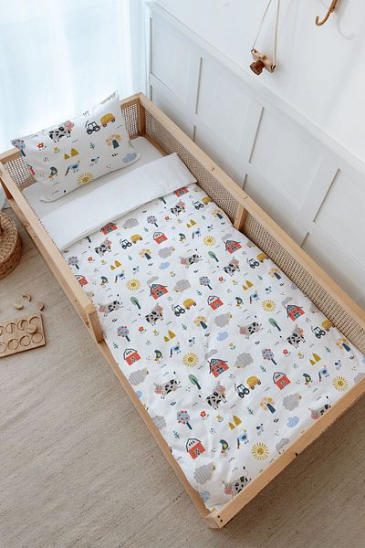 Tuğba Kuğu Montessori Duvet Cover Set (100X200) - Iconic Series - Farm Animals