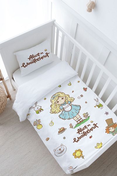 Tuğba Kuğu Alice's Party - Iconic Series Baby Size Duvet Cover Set (100X150)