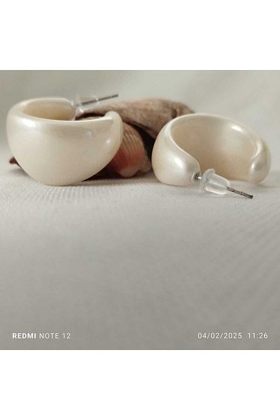 Bujiteri Pearl Color Acrylic Hoop Earrings