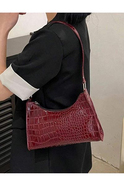 DEZ STORE Geantă baghetă cu model din piele de crocodil
