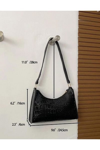 DEZ STORE Geantă baghetă cu model din piele de crocodil
