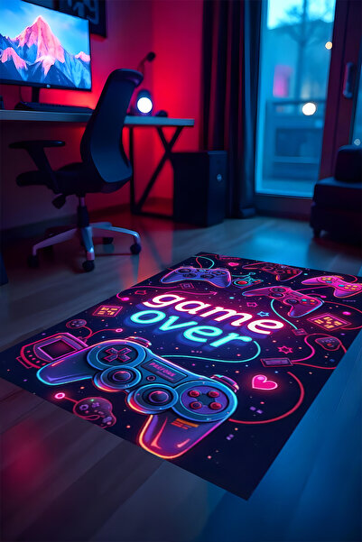 Noble Halı Gaming Halı Dijital Baskı Oyun Odası Halısı Kaymaz Taban Yıkanabil...