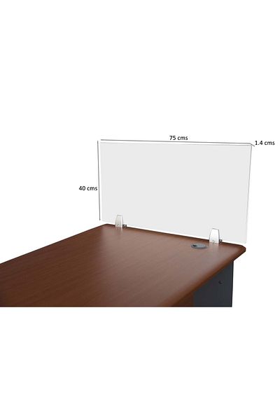 Mahmayi Deler Desktop Mounted Privacy Panel Divider Panels with 2 Clips for Student (75 CM, White)