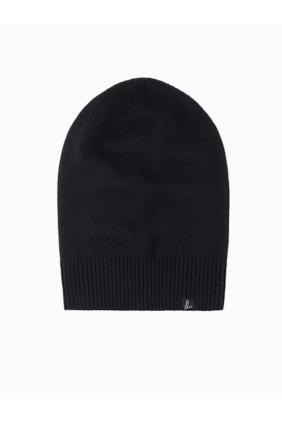 OMBRE Herren Wintermütze aus Baumwollstrick - schwarz V1 OM-ACWH-0124