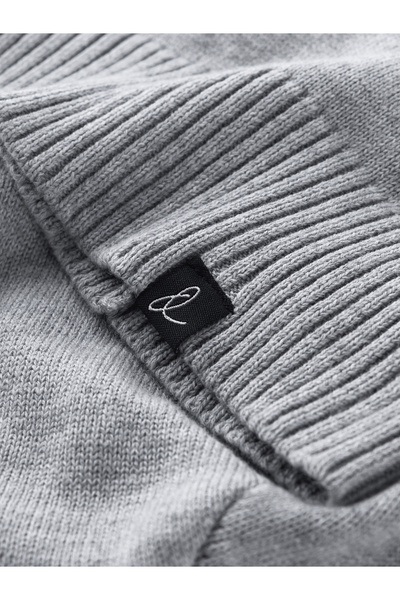 OMBRE Pánská zimní čepice na čepice z bavlněného úpletu - šedá melanž V5 OM-ACWH-0124