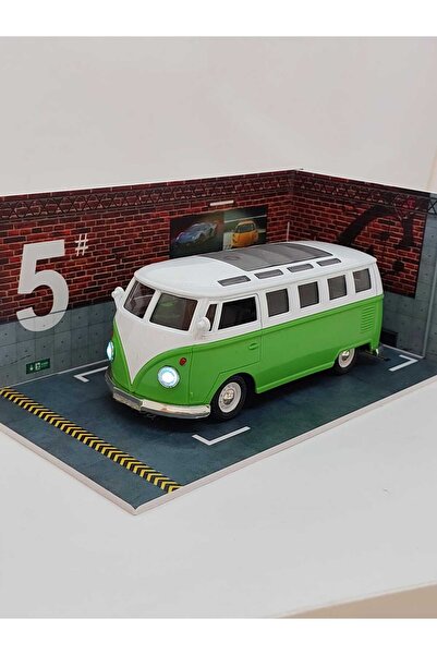MODEL MAKET Karavan Sesli ve ışıklı Metal Araba Yeşil