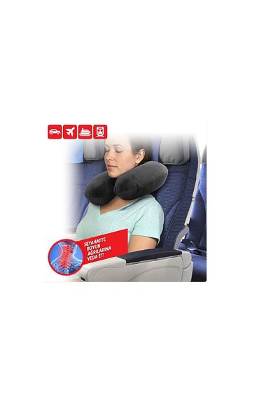 Mrs Cargift Automix C-Type Ergonomic Travel Neck Pillow Black Color