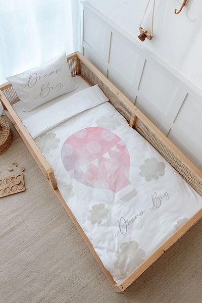 Tuğba Kuğu Pure Baby Montessori Duvet Cover Set - Cloudy Pink Air Balloon (100X200)