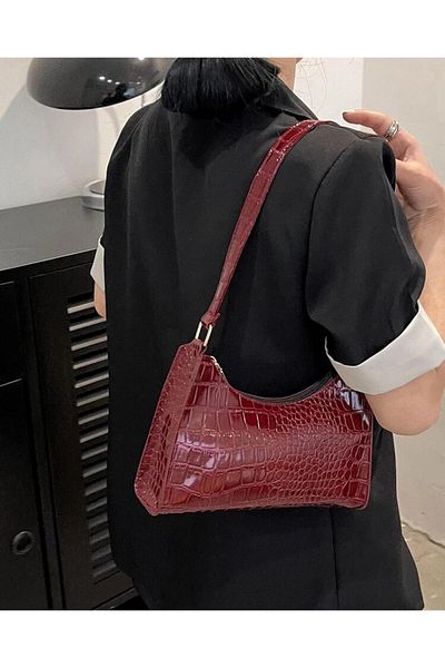 DEZ STORE Geantă baghetă cu model din piele de crocodil
