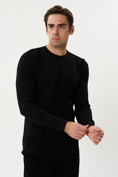 Twister Jeans Мъжки пуловер с кръгло деколте от стоманена плетка ET 3633