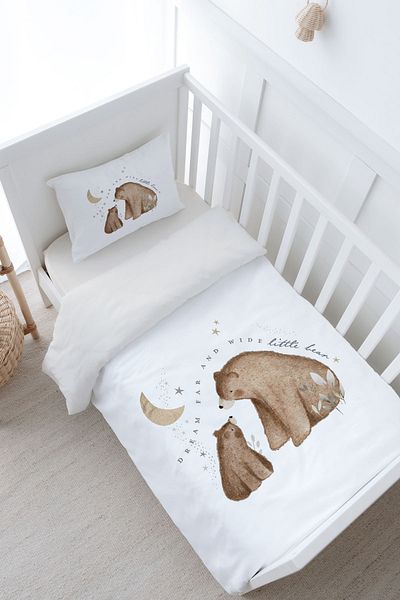 Tuğba Kuğu Baby Size Duvet Cover Set (100X150) - Royal Series - Baby Bear