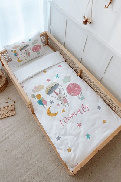 Tuğba Kuğu Montessori Duvet Cover Set (100X200) - Iconic Series - Parachute Rabbit
