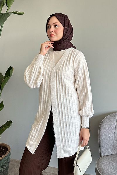 InStyle سترة صوفية منسوجة من القطيفة من إكرو