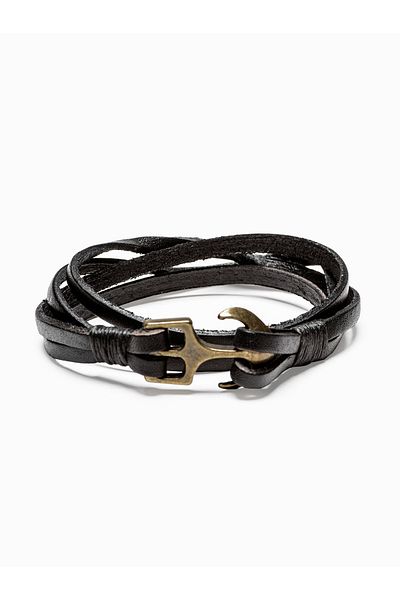 OMBRE Herrenarmband am Riemen - schwarz A205