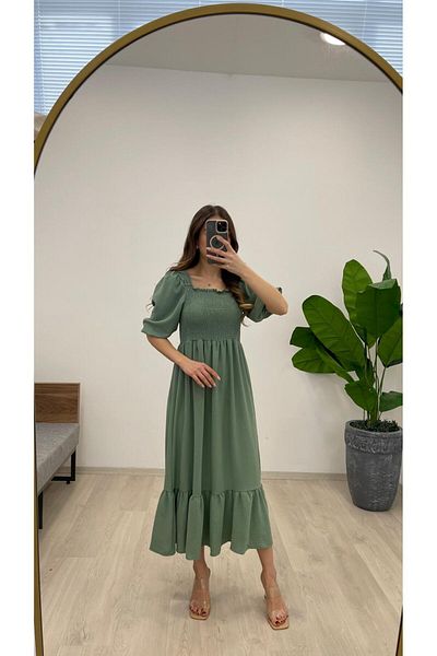 Nazline Women's Gipeli Short Sleeve Ayrobin Long Dress