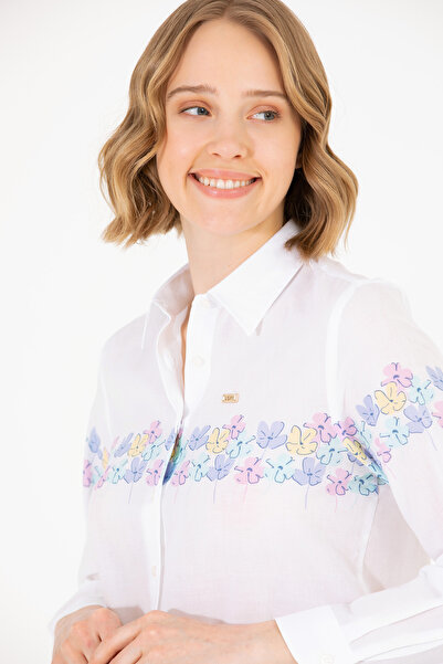 U.S. Polo Assn. Γυναικείο Μπλε Μακρυμάνικο Πουκάμισο 50263744-VR036