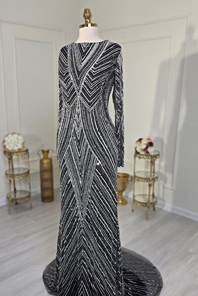 Yonca Moda Evi Gümüş İthal Abiye 1017