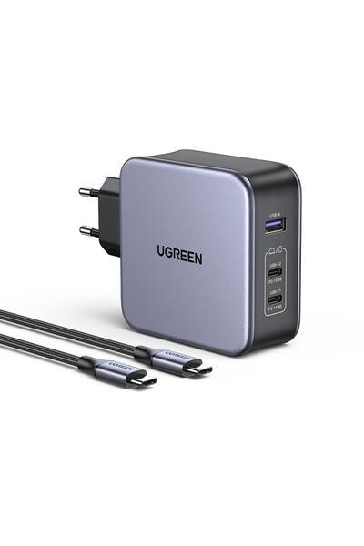 Ugreen Nexode 140w Usb Type-c Qc 4.0 Pd 3.1 Gan 3 Portlu Hızlı Şarj Cihazı