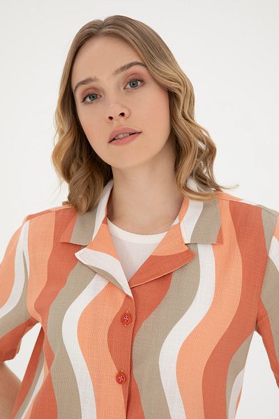 U.S. Polo Assn. Cămașă cu mânecă scurtă pudră pentru femei 50288518-VR042