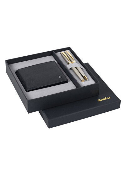 Scrikss Dr 200 Deri Cüzdan-38 Dolma-tükenmez Kalem Seti