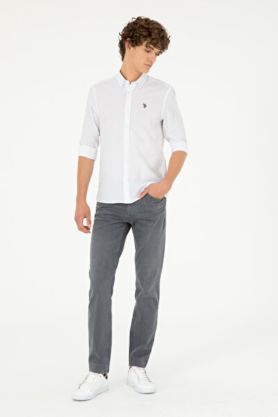 U.S. Polo Assn. Мъжка бяла риза с дълъг ръкав 50288629-VR013