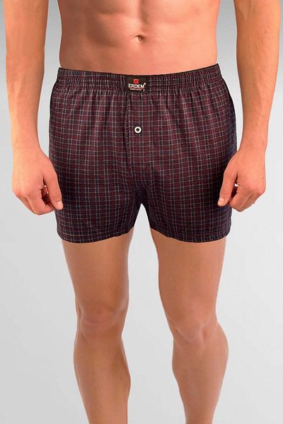 ERDEM İÇ GİYİM Μαύρο εμπριμέ Erdem Combed Boxer - 1400YEKS
