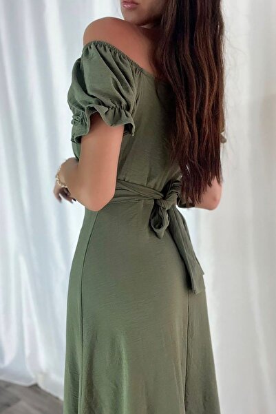 Deafox Šaty Ayrobin s límcem Khaki Madonna