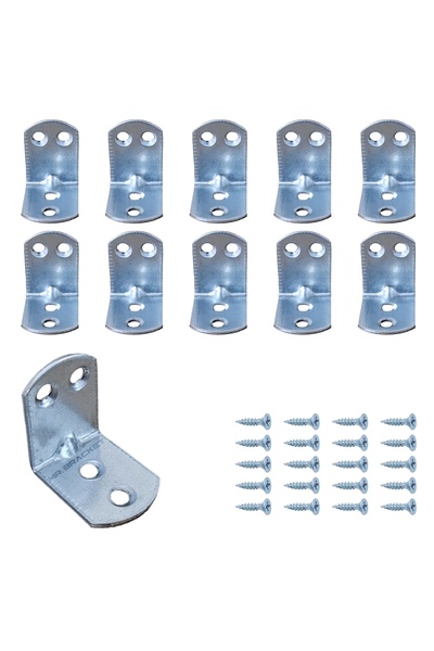 MR.BRACKET 10 ad. L Demir Gönye Köşebent 3x3cm - Mobilya Dolap Raf Köşe Sabit...