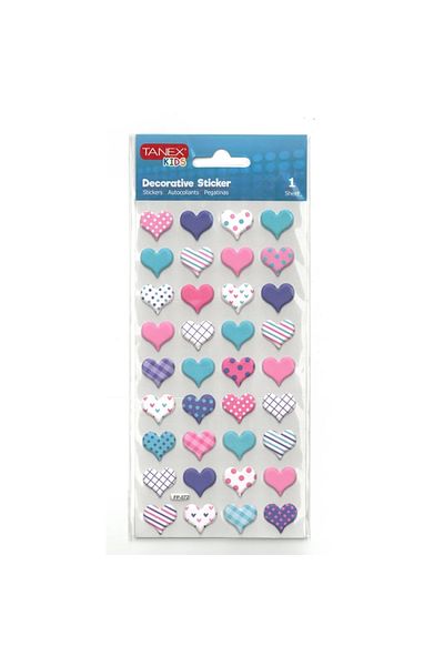 Tanex Tnx-25118 - Colorful Puffy Hearts Tag, 1 Piece