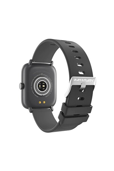 HiFuture Zone Bluetooth 5.0 Ip68 Su Geçirmez 1.69 Inç Nabız Spor Kan Oksijen Takibi 43mm Akıllı Saat Gri