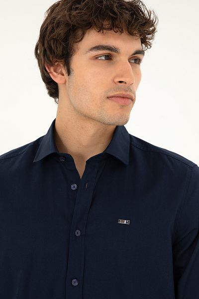 U.S. Polo Assn. Мъжка тъмносиня риза с дълъг ръкав, базова 50282613-VR033