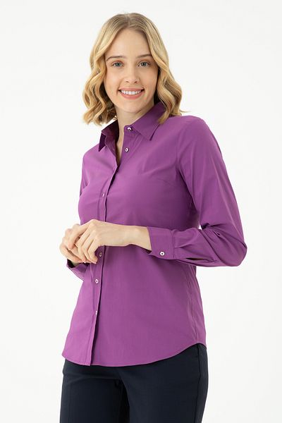 U.S. Polo Assn. Cămașă de damă violet - mânecă lungă, model de bază 50271263 -VR203