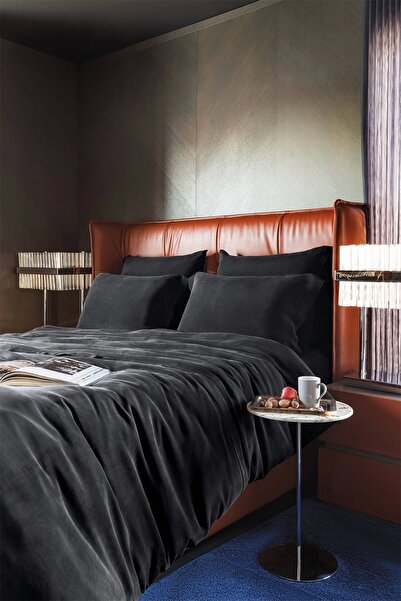 İssimo Home Jade Blacky Vegan İpek Nevresim Takımı Çift Kişilik