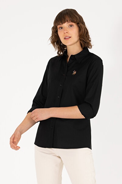 U.S. Polo Assn. Kadın Siyah Uzun Kollu Basic Gömlek 50262849-VR046