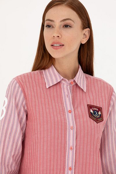 U.S. Polo Assn. Cămașă roșie cu mânecă lungă de damă 50271828 -VR030