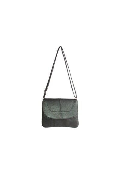 Dericlub 2034m Genuine Leather Women's Crossbody Bag Green