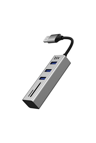 Bix USB 3.0 Kart Okuyucu ve 3 Portlu Çoklayıcı Hub