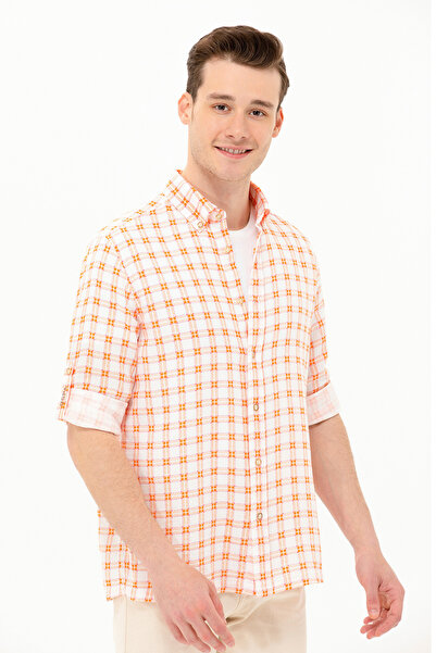 U.S. Polo Assn. Erkek Kareli Kiremit Gömlek 50263337-VR031