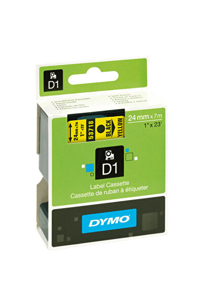 Dymo D1 Yedek Şerit 24mmx7mt Sarı-siyah 53718 S0720980