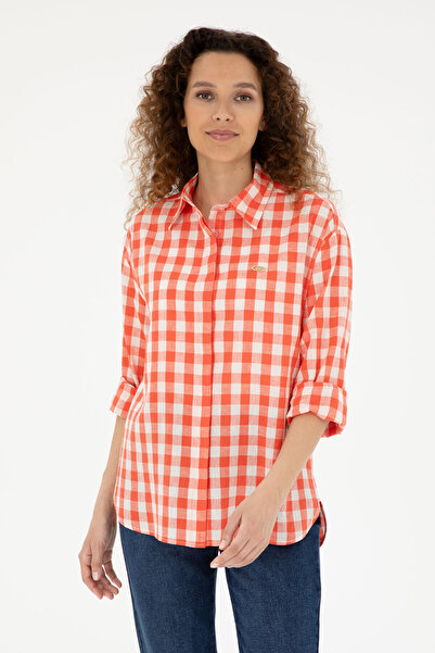 U.S. Polo Assn. Kadın Kırmızı Uzun Kollu Gömlek 50283410-VR030