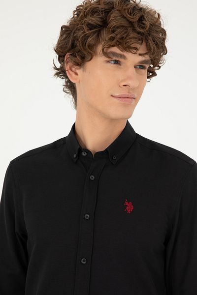 U.S. Polo Assn. Мъжка черна риза с дълъг ръкав - Basic Model50288629-vr046