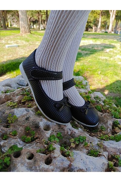 NewOneMall Pantofi de balerină cu talpă ortopedică confortabilă cu velcro pentru fete