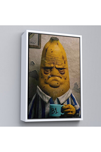 Limitless Smoking Banana Painting with Wooden Frame-7867