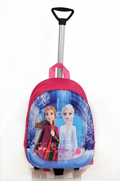 kabkabi Girl's Pink Frozen Princesses Figured Squeegee Kindergarten Bag