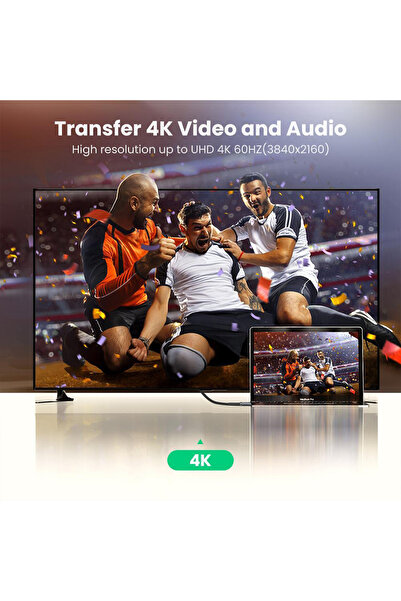 Ugreen 8k 60hz Hdmı 2.1 Örgülü Görüntü Aktarma Kablosu 3 Metre