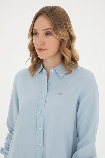 U.S. Polo Assn. Cămașă de damă albastru deschis - mânecă lungă, model 50289147 -VR003